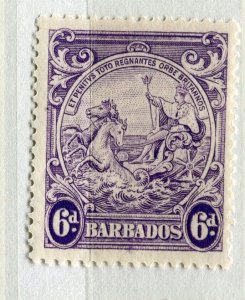 BARBADOS; 1938 early GVI Pictorial issue Mint hinged 6d. value