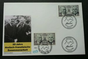 France Germany Joint Issue Treaty On The Cooperation 1988 (joint FDC) *dual PMK