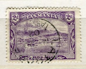 TASMANIA; 1902 early pictorial issue used shade of 2d. value Postmark