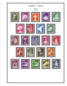 COLOR PRINTED GERMANY BERLIN 1948-1990 STAMP ALBUM PAGES (76 illustrated pages)