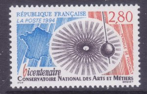 France 2436 MNH 1994 National Conservatory of Arts and Crafts Bicentennial