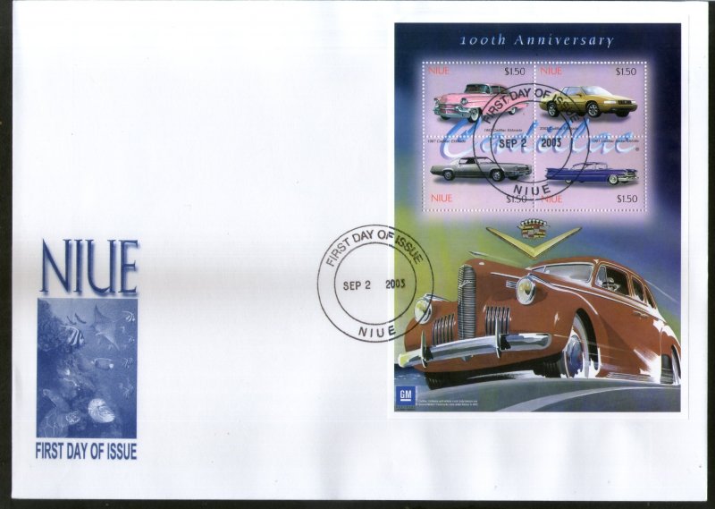 Niue 2003 Cadillac Motor Car Automobile Sc 770 Sheetlet FDC # 10004