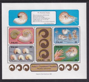 Palau 203 Seashells Souvenir Sheet MNH VF