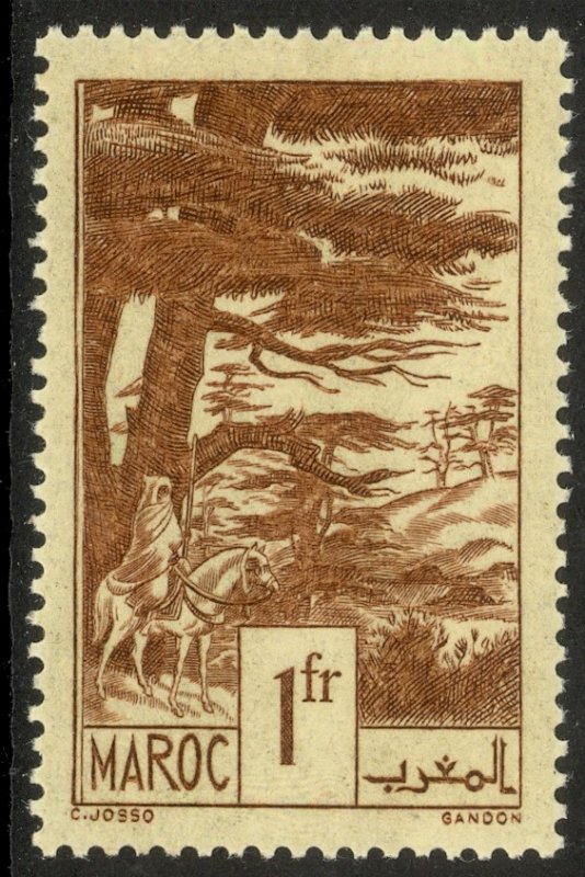 FRENCH MOROCCO 1939-42 1fr CEDARS TREES Pictorial Scott No. 165 MNH