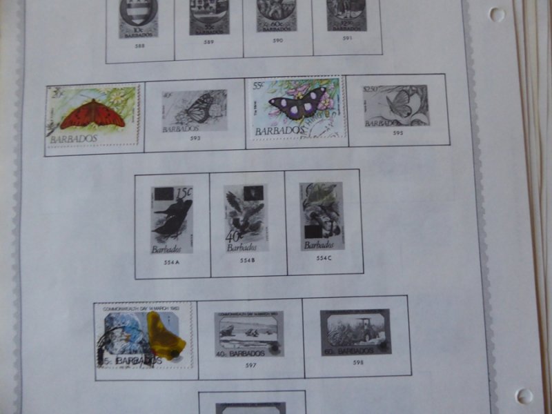 Barbados 1852-1992 Stamp Collection on Scott Album Pages