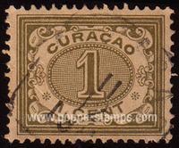 Curacao SG#70 Used - 1915 1c.  - Numbers - Values and