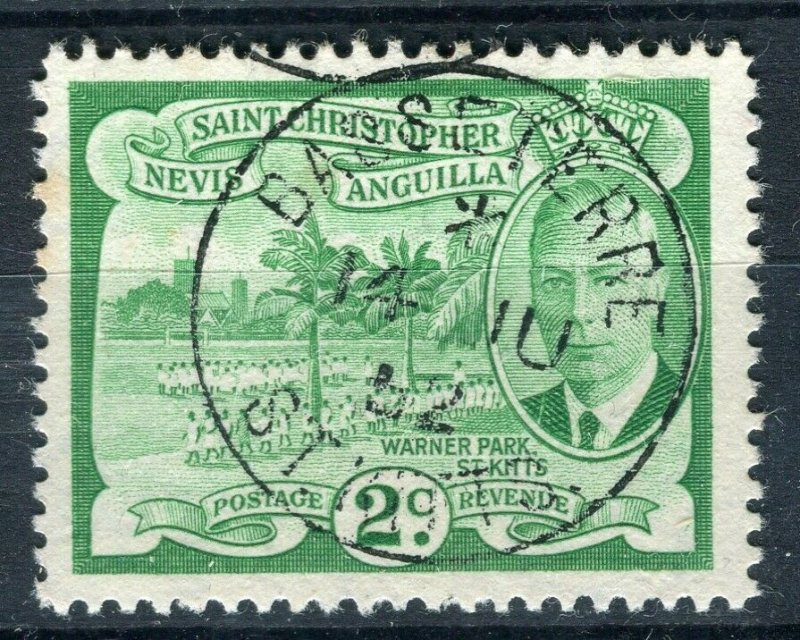 ST.KITTS; 1952 early GVI issue fine used 2d. value fine Postmark