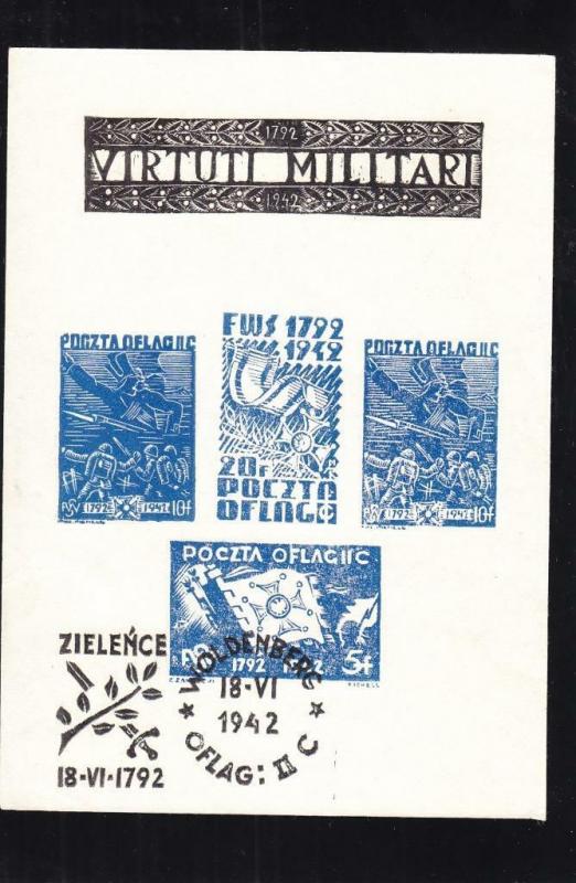 WW2: Polish POW Stamps, Woldenberg, Fisher Cat. # Block 1 (27598)