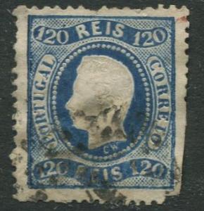 Portugal - Scott 32 - King Luiz Definitive - 1867 - Used- Single 120r Stamp