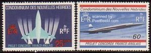 New Hebrides 1968, Concorde 2v F, MNH