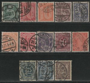 Germany Reich Scott # O1 - O13, used, cpl set