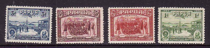 Papua-Sc#110-13-unused light hinged set-British Protection-1934-