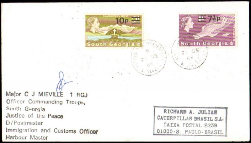 1984 SOUTH GEORGIA FALKLAND DEPENDENCIES WITH CACHET