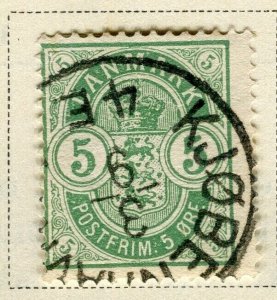 DENMARK; 1884-85 early classic issue used 5c. value Postmark