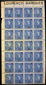 Lourenco Marques 1898-1901 King Carlos 100r blue & bl...