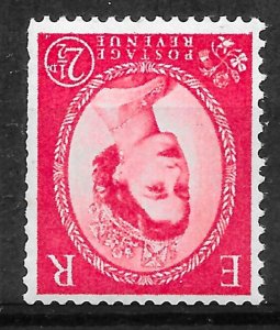 GB QEII SG614aWi, 2½d carmine-red TYPE II (1 band) PHOSPHOR, Wmk INV, USED C £42