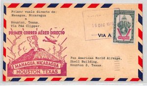 NICARAGUA *VICTORY* Air Mail Cover PAN-AM CLIPPER FIRST FLIGHT USA 1945 YU72