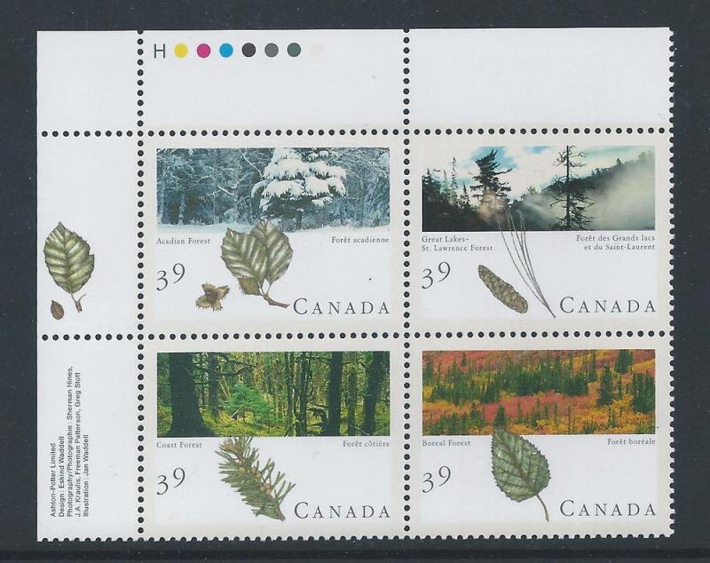 Canada #1286a UL PL BL Majestic Forests of Canada 39¢ MNH2