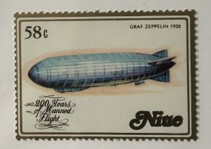 Niue 1983 Scott 391 MNH - 58c,  Manned Flight 200th Anniv., Graf Zeppelin