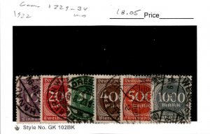 Germany, Postage Stamp, #229-234 Used, 1922 Miners (AB)