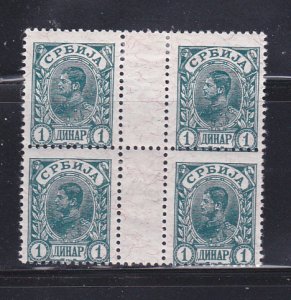 Serbia 46 Gutter Block Of 4 MNH King Alexander