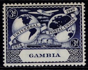 GAMBIA GVI SG167, 3d deep blue UPU, NH MINT.