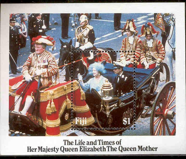 FIJI 535 MNH ROYAL WEDDING CAVALCADE 1981 SOUVENIR SHEET QE2 BIRTHDAY