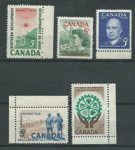 Canada  391-395  Mint NH VF Complete year set  PD 1961