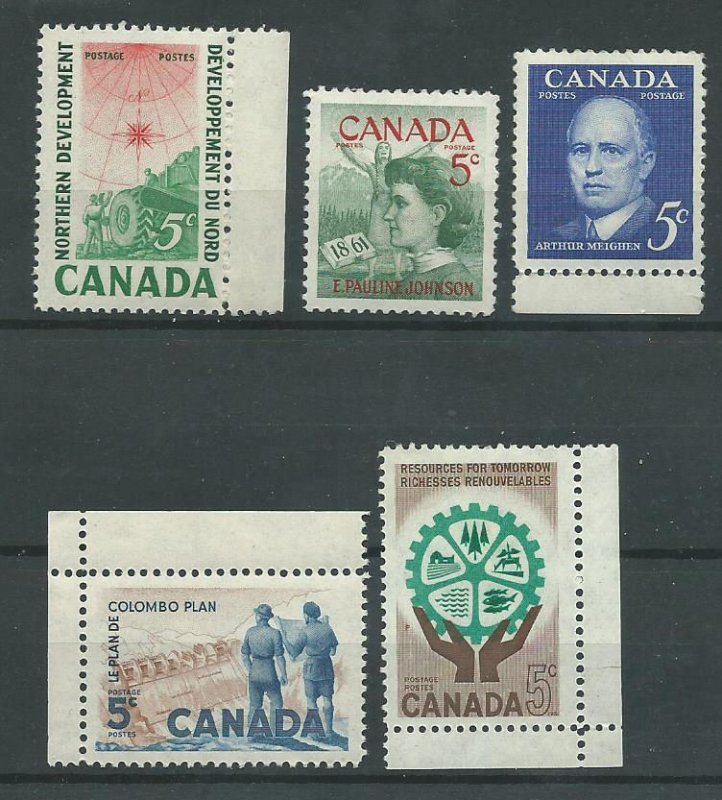 Canada  391-395  Mint NH VF Complete year set  PD 1961
