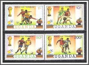 Uganda #327-330 Soccer MNH