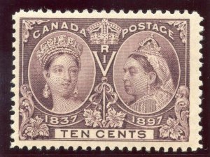Canada 1897 QV Jubilee 10c purple MLH. SG 131. Sc 57.