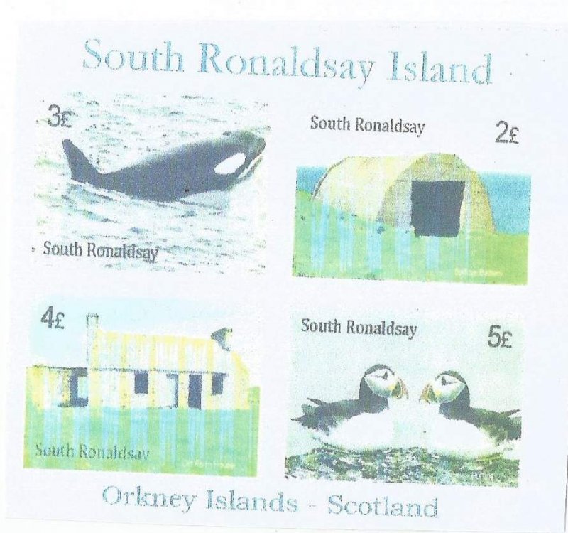 SOUTH RONALDSWAY - 2014 -  Local Scenes - Imperf 4v Sheet - M N H- Private Issue