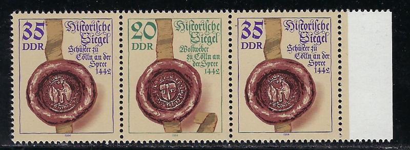 Germany DDR Scott # 2425 (2), 2424, mint nh, se-tenant, WZd607