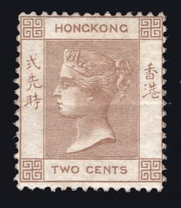 MOMEN: HONG KONG SG #1 1862 NO WMK MINT OG H £550 LOT #66775*