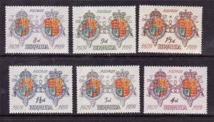 Bermuda-Sc #169-74-unused NH set-Arms of James I & Elizabeth II-1959-