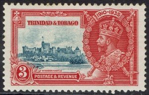 TRINIDAD & TOBAGO 1935 KGV SILVER JUBILEE 3C EXTRA FLAGSTAFF VARIETY