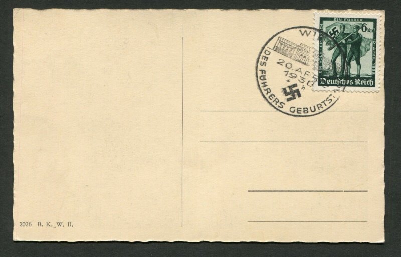 Austria German Occupation 1938 Hitler's Birthday Special Postmark Photo Card