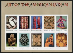 USA #3873 MNH  Art of the American Indian Pane of 10 (FV  $3.70)