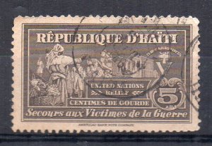HAITI - 1945 - WELFARE - FOR THE VICTIMS OF WARS - 5 - Used - Olive -