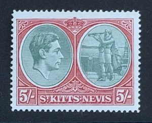 ST. KITTS NEVIS  1938/50 p14. SG77b  UNMOUNTED MINT