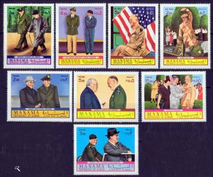 Manama 1970 Mi#403/410 DWIGHT D.EISENHOWER-AMERICANA-WWII  Set (8) MNH