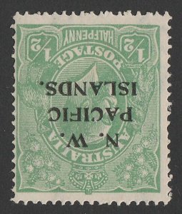 NEW GUINEA - NWPI 1918 KGV ½d green Large Mult wmk inverted. MNH **.