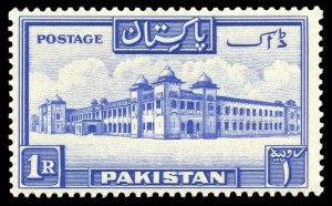 Pakistan 1948 KGVI 1r ultramarine (p14) MLH. SG 38. Sc 38a.