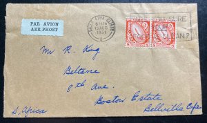 1951 Dublin Ireland Airmail Cover To Bellville South Africa