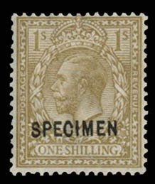 British Commonwealth - Great Britain #127S (SG 395s) Cat£350, 1913 1sh biste...