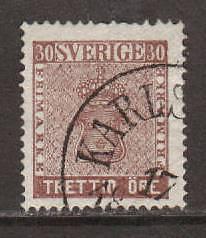 Sweden Sc 11 used 1858 30ö Coat of Arms, crisp CDS