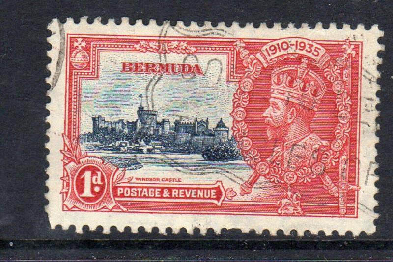 BERMUDA #100  1935  1p  SILVER JUBILEE       F-VF USED