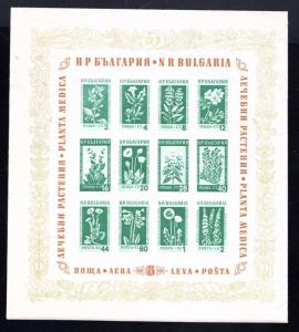 Bulgaria  Sc. 843a, MNH, Medicinal Flowers Sheet cat. $57.50   (981)