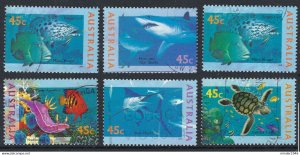 AUSTRALIA 1995 45c Multicoloured, Marine Life Set SG1563/68 FU