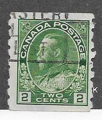 Canada #128   2c Edward VII-coil  (U) CV $1.10